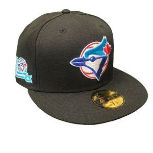 Hatclub Toronto Blue Jays 10th Anniversary Black Fitted w/ Green Brim Size 7 1/2